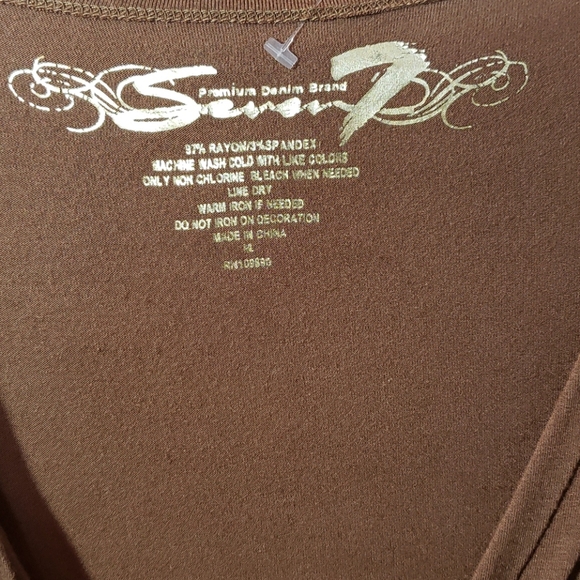 NWOT Seven7 Brown Long Sleeve V-neck Dress Medium - Picture 5 of 5